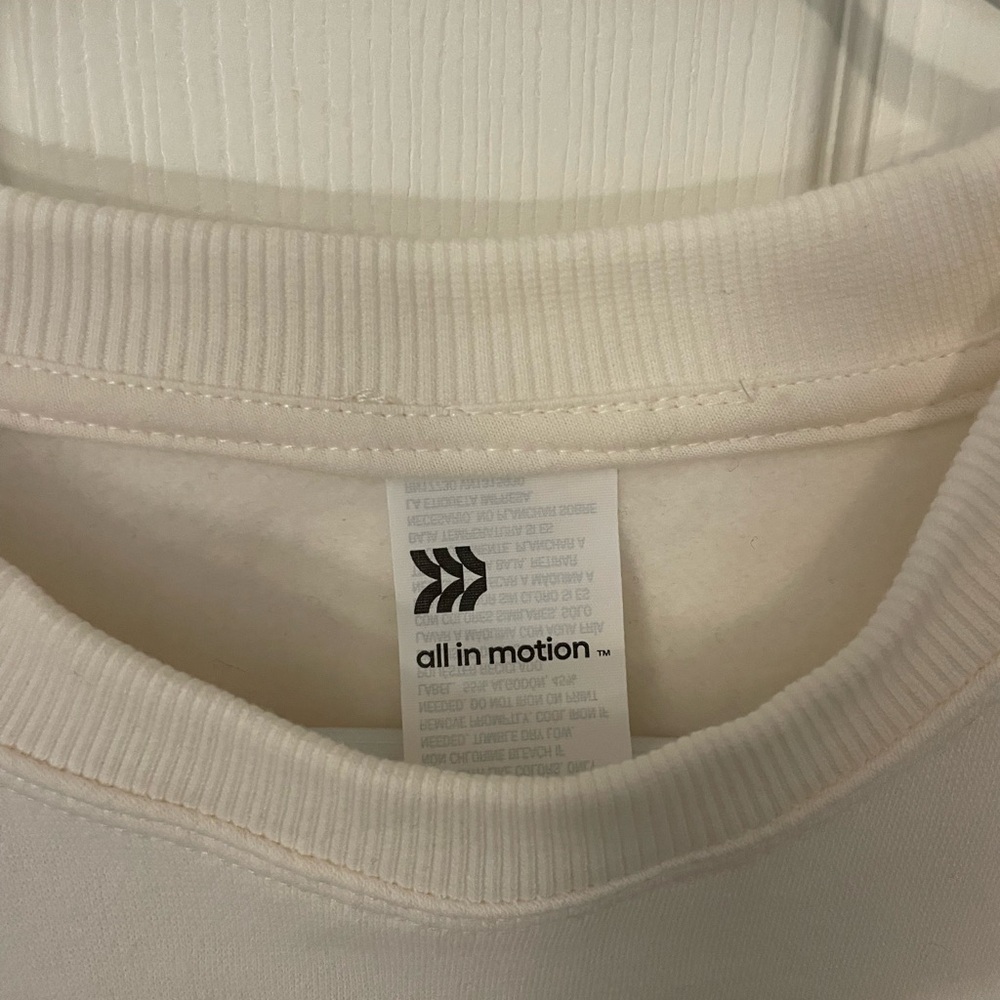 All in Motion Cream and Red Women's Crew Neck Sweater - Picture 6 of 7